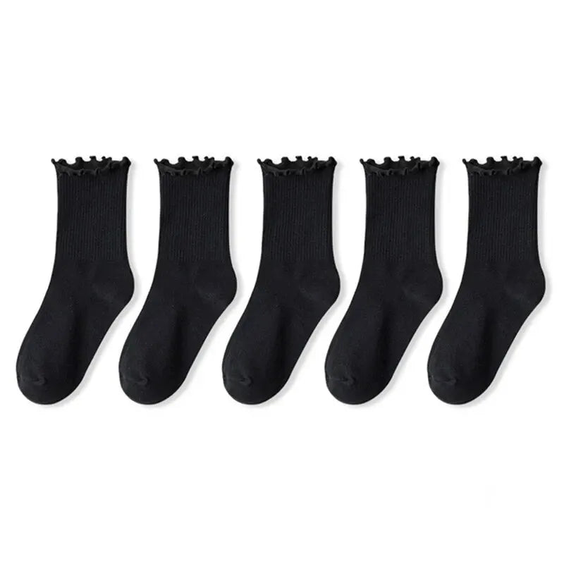 5 Pairs Women’s Ruffle Ankle Socks