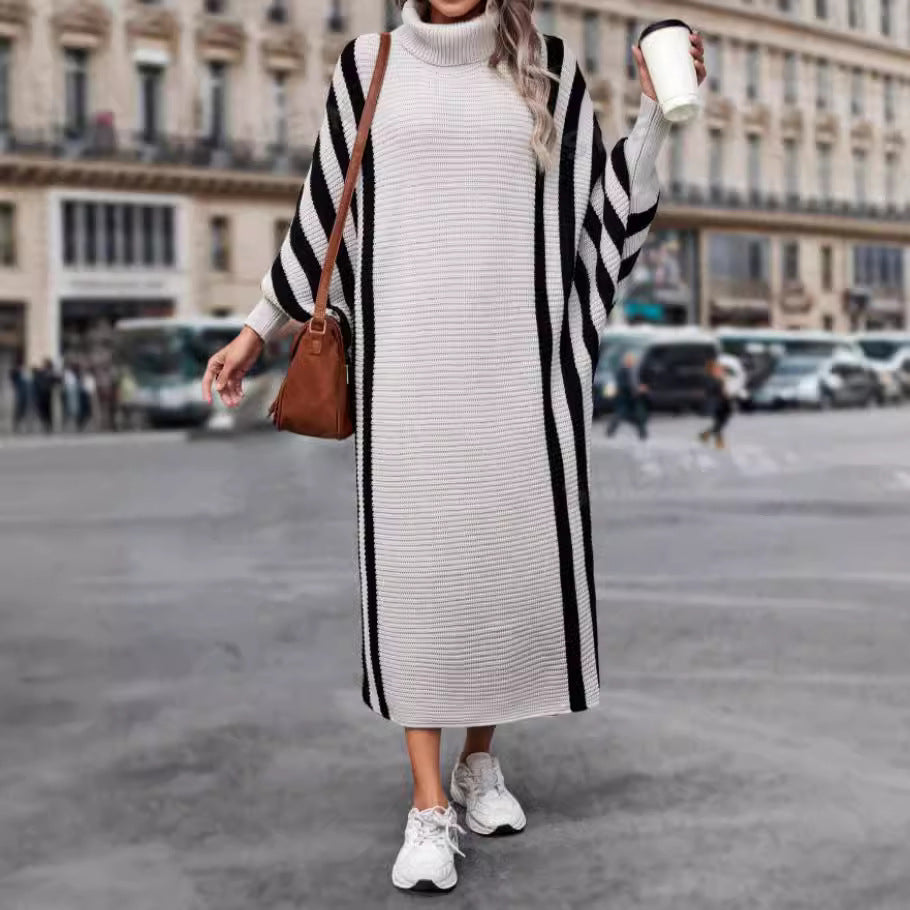 Casual Unisex Style Striped Long Knitted Dress