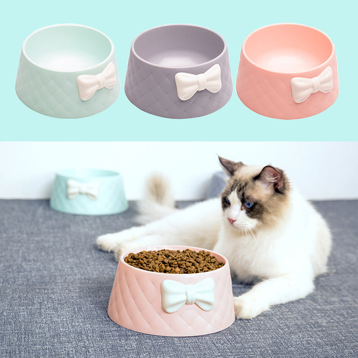 Charming Bowknot Ceramic Pet Bowl