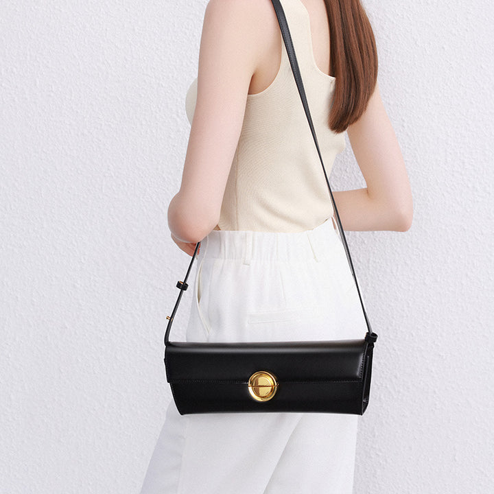 Elegant Leather Shoulder Bag for Women - Versatile Hand-Carry Purse