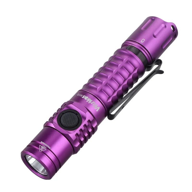 Rechargeable Tactical LED Flashlight - 2000lm, USB-C, IPX8 Waterproof, 18650 Battery