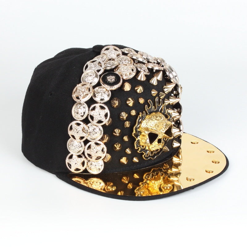 Men Women Skull Leopard Head Rivet Baseball Cap