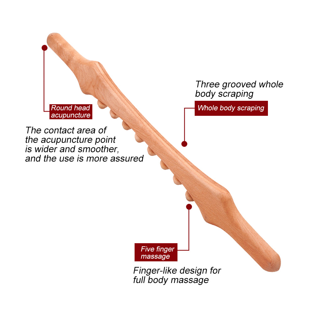 Natural Wood Guasha Scraping Stick for Full Body Massage