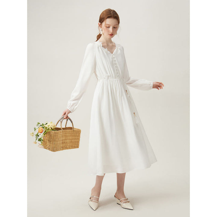 French Pastoral Style Long-sleeved Dress for Women