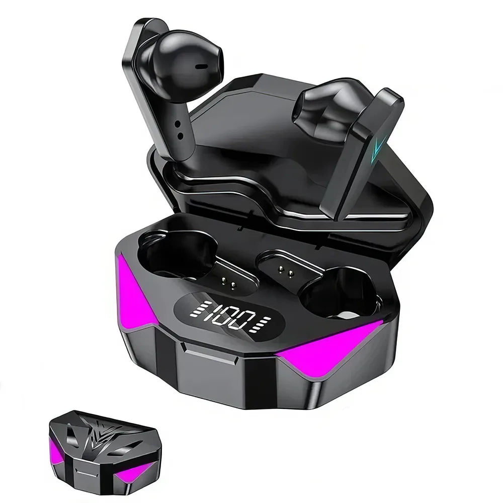 Wireless Bluetooth Earbuds with Gamer Display & Mic