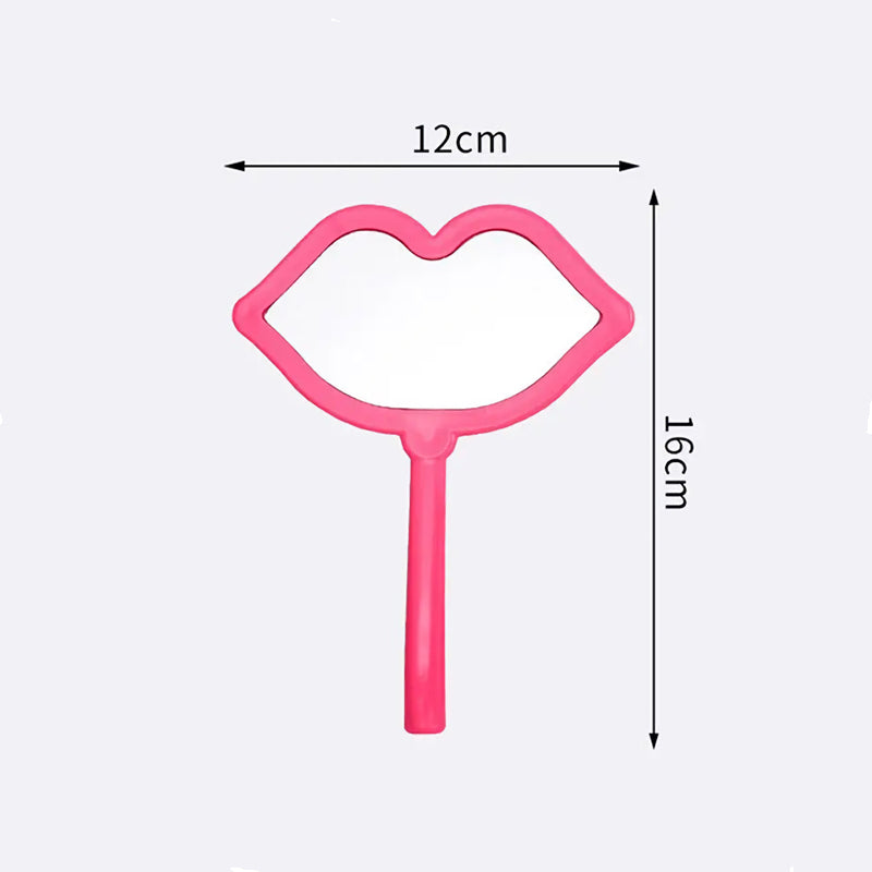 Lip Shaped Handheld Makeup Mirror