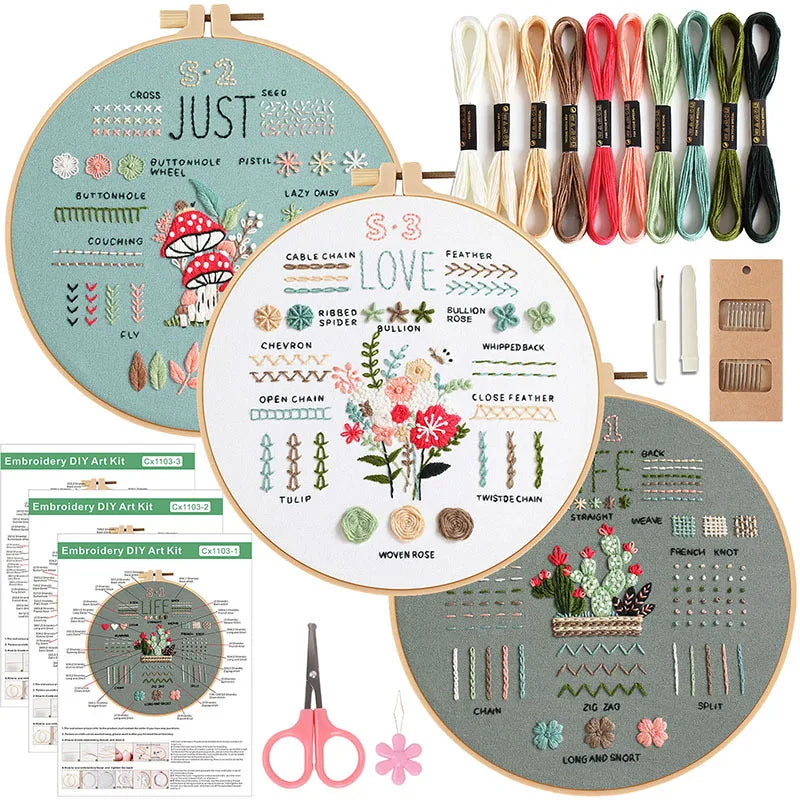 3-Piece Embroidery Starter Kit for Beginners