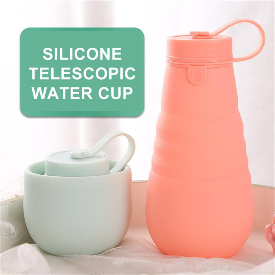500ml Portable Retractable Silicone Cups Foldable Collapsible Water Bottle Outdoor Travel Drinking Cup For Camping Drinkware Kitchen Gadgets In Summer - Trendha