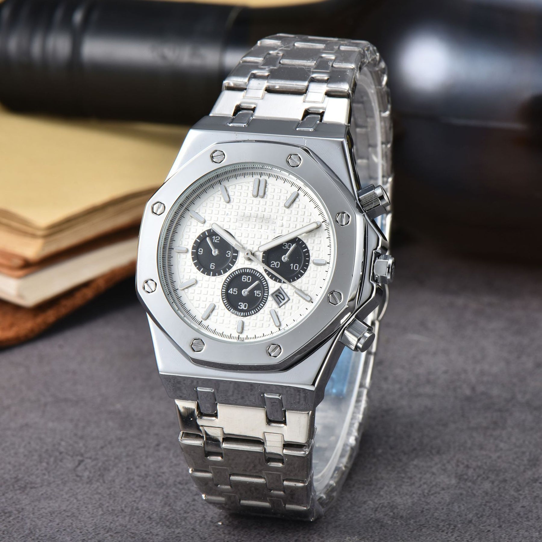 Stainless Steel Calendar Men&