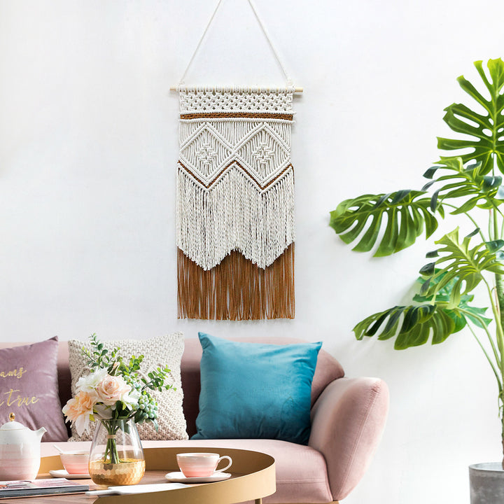 Living Room Decorative Wall Hangings Hand-woven Tapestry Tassel Cotton String Production