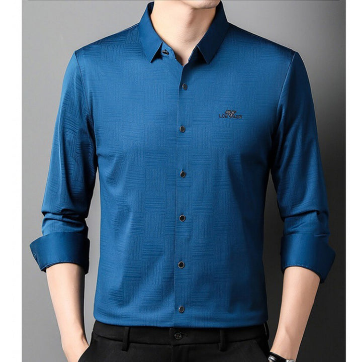 Casual Long Sleeve Lapel Seamless Adhesive Shirt