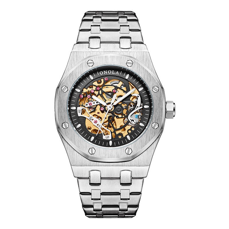 Hollow Dial Steel Belt Mechanical Waterproof Automatic Men&
