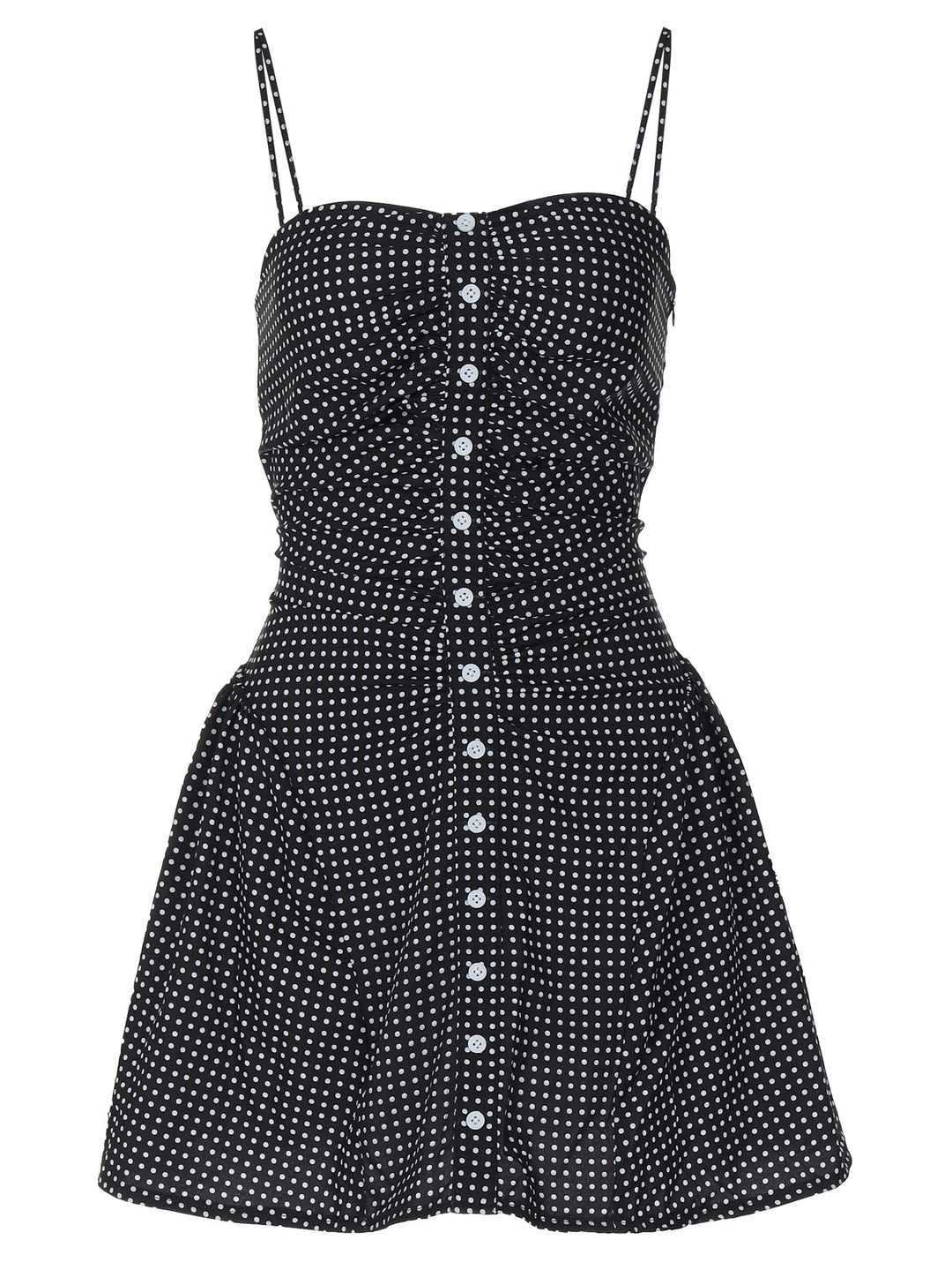 Summer New Polka Dot Print Tube Top Off-neck Strap Backless Dress