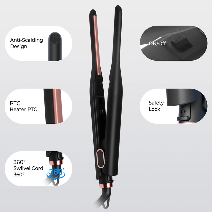 Mini Hair Straightener for Short Hair & Beard