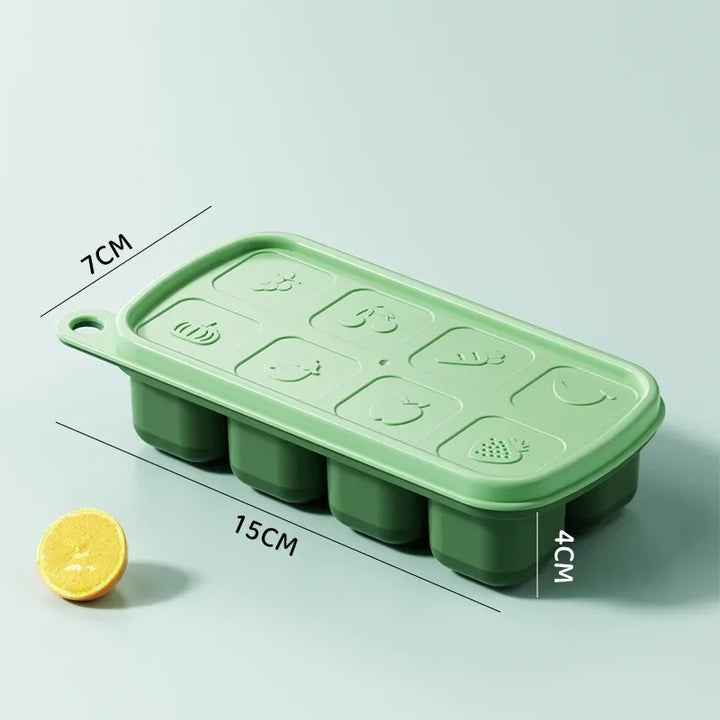 Compact Silicone Ice Cube Tray with Lid for Drinks and Cocktails