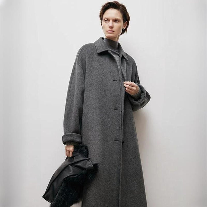 Women's Woolen Overcoat with Sash