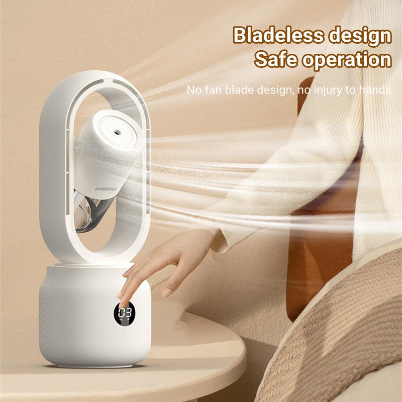 Summer Water Cooled Spray Mist Electric Fan USB Rechargeable Portable Wireless Air Humidifier Bladeless Ventilator Table Fan - Trendha