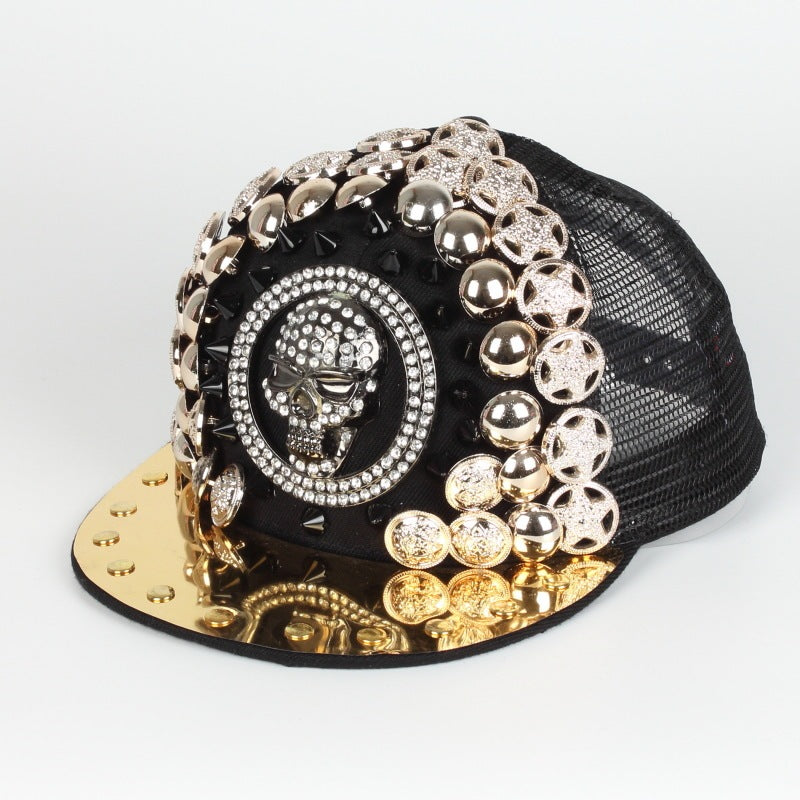Rivet-Decorated Mesh-Back Baseball Cap