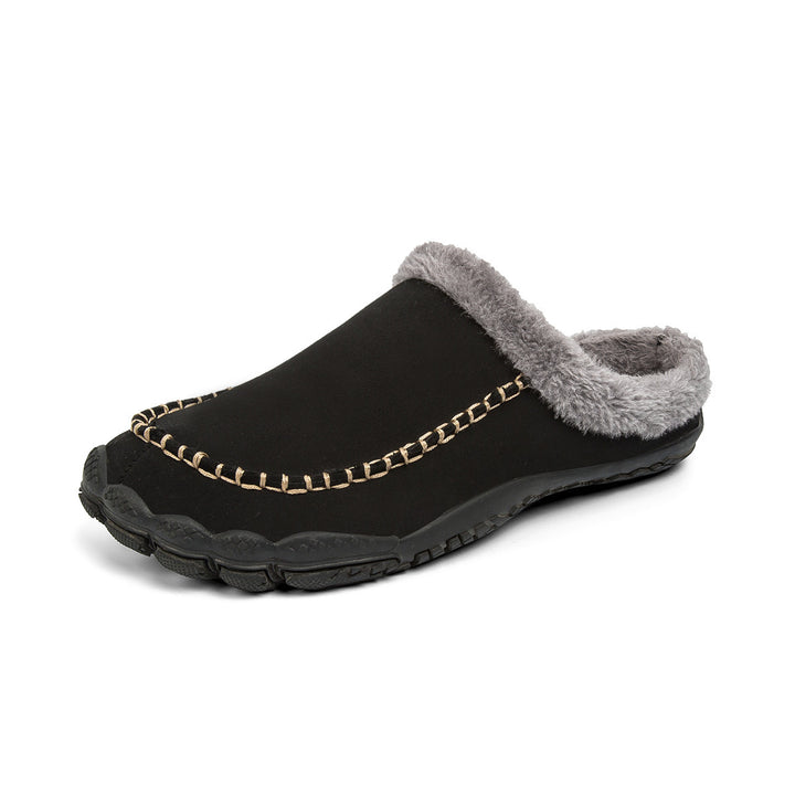 Men's Winter Warm Slippers Lightweight Anti-slip Cozy Fuzzy Winter House Slippers Wide Indoor Outdoor Shoes