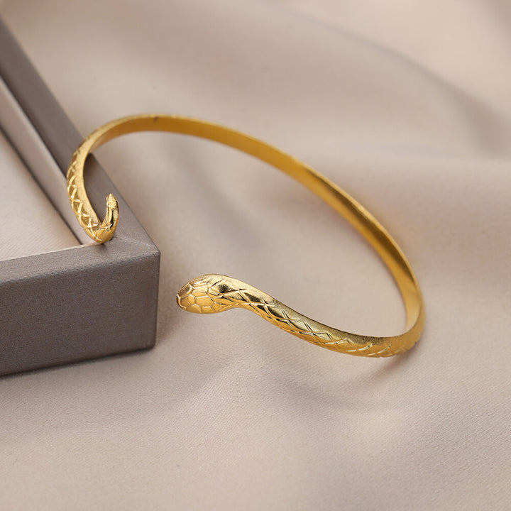 Gold Snake Bangle Bracelet for Women