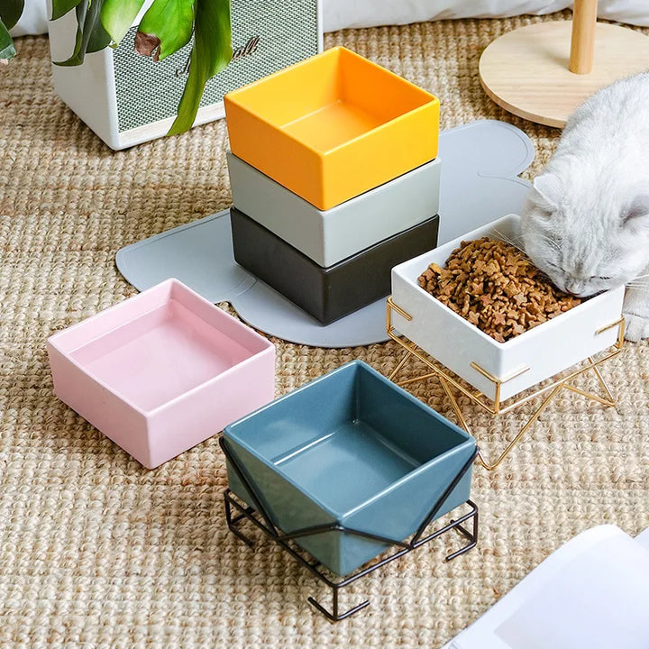 Elevated Ceramic Food and Water Bowl