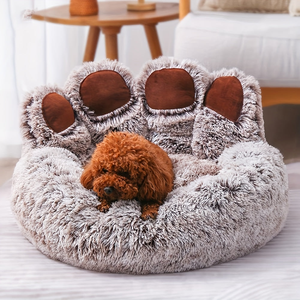 Cozy Bear Paw Shaped Pet Bed