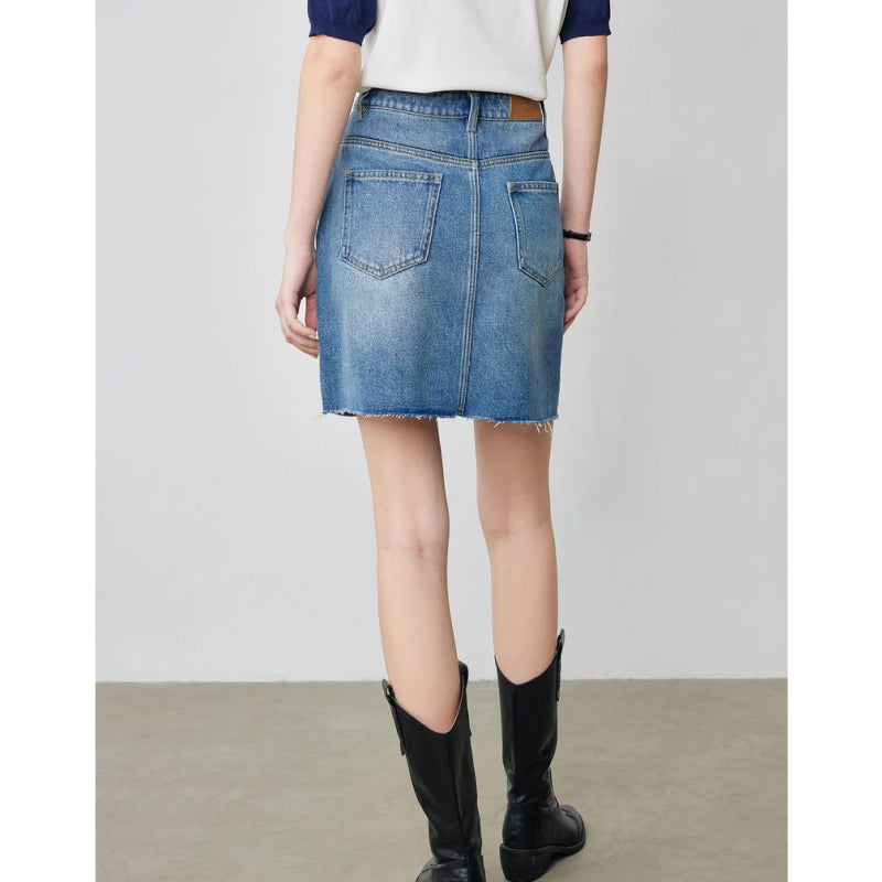 Chic Lyocell High-Waist Denim Mini Skirt