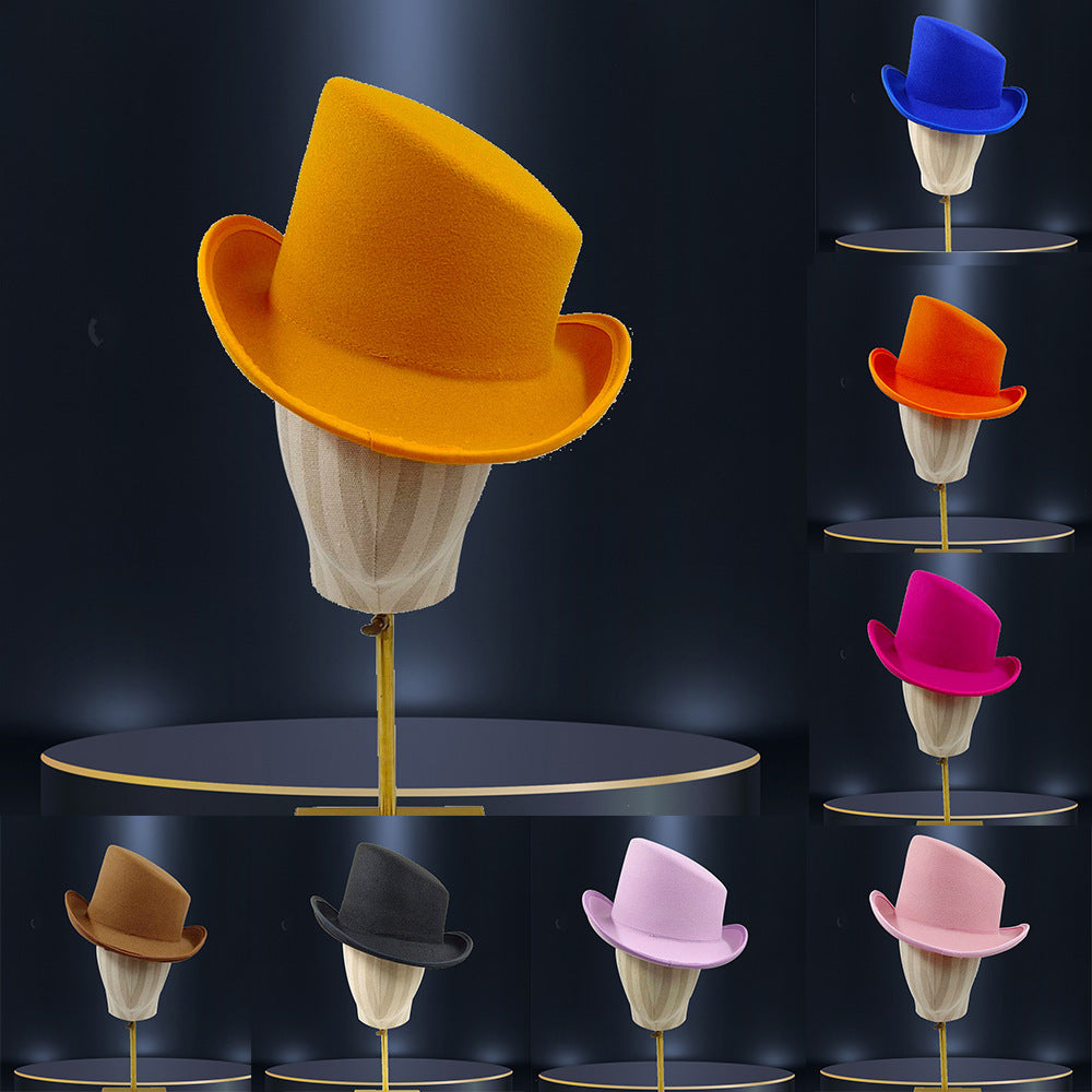 Angled-Crown Rolled-Brim Hat
