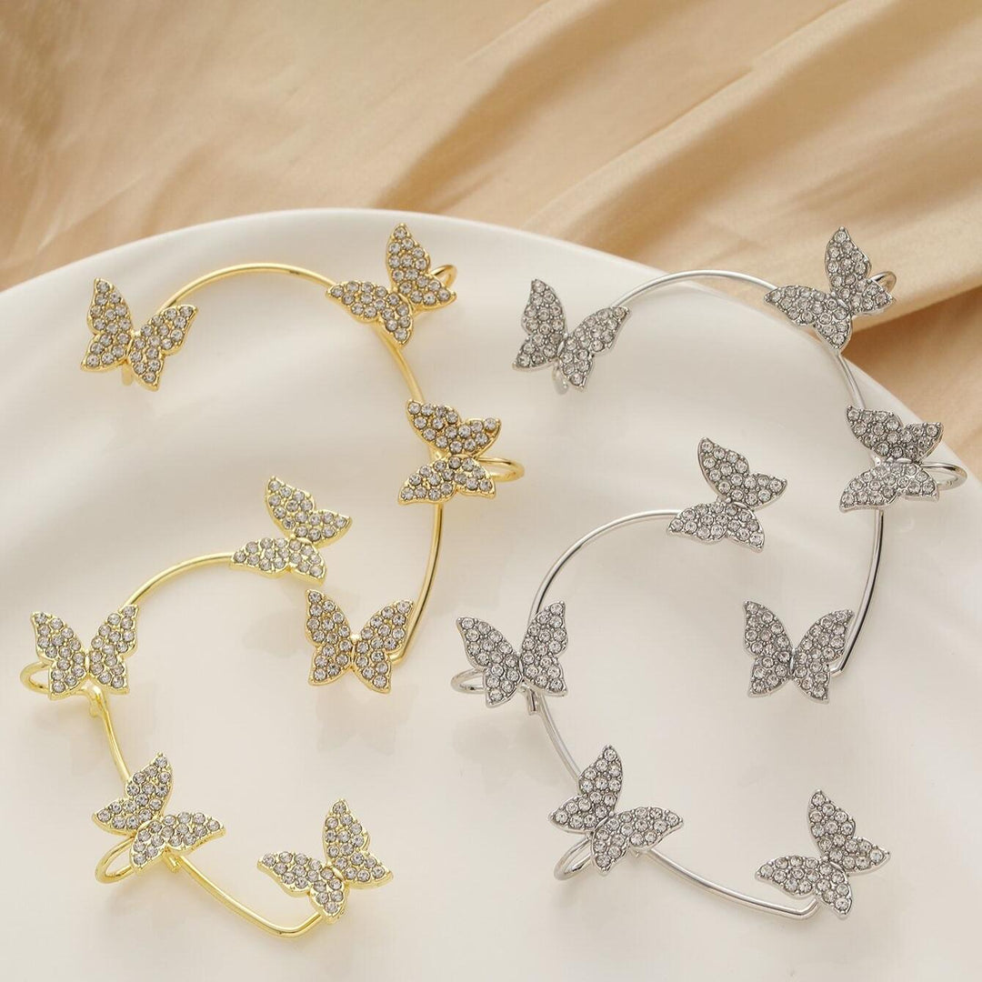 Crystal Butterfly Clip Earrings