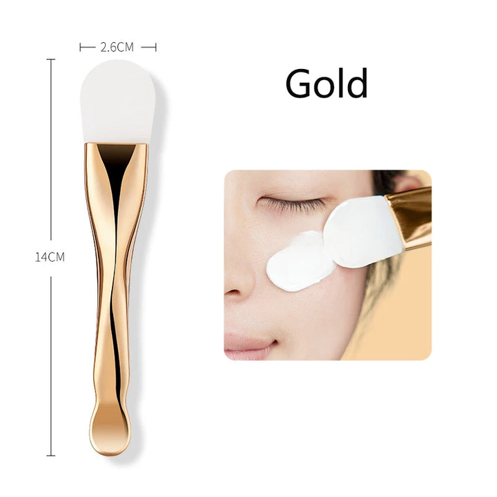 Silicone Facial Mask Brush with Digging Spoon – Dual-Use Skincare Tool