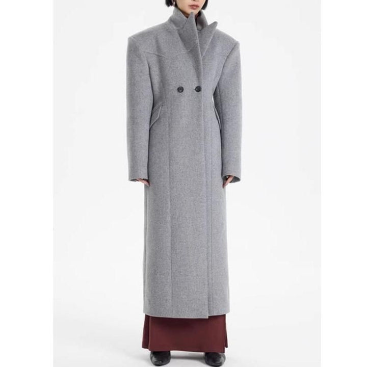 Elegant Women's Woolen Overcoat