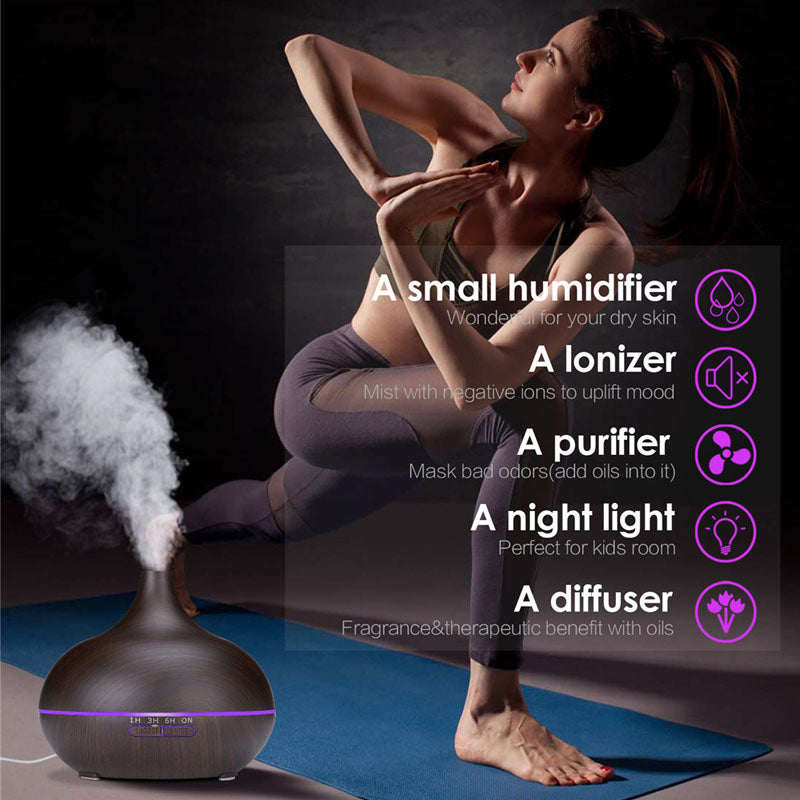 550ml Aromatherapy Essential Oil Diffuser with Remote Control