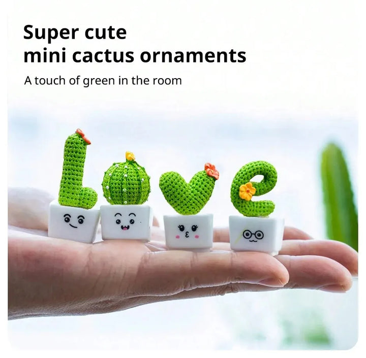 Charming Mini Cactus Resin Figurines for Decor & DIY Projects