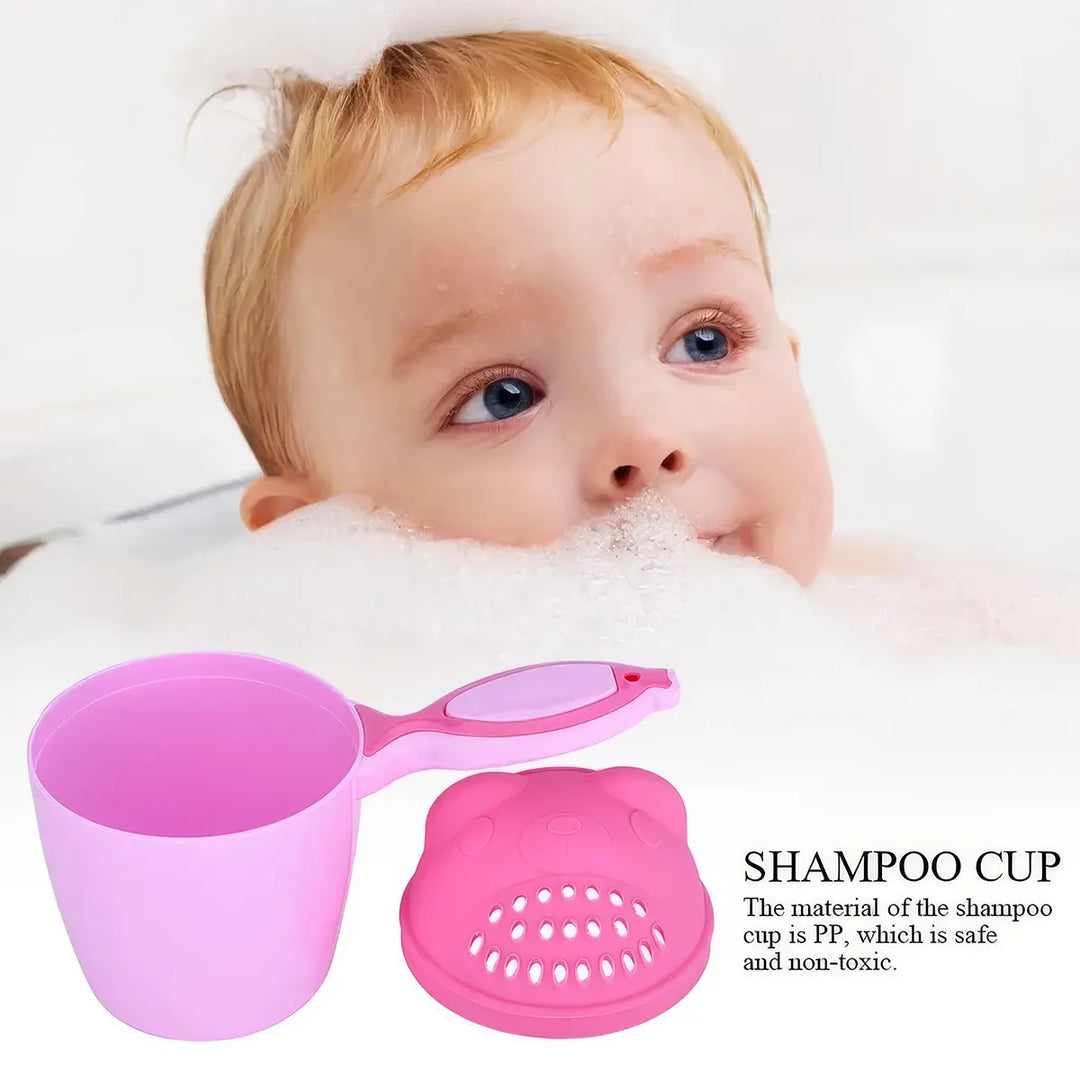 Baby Cartoon Bathing Toy & Shampoo Cup Combo