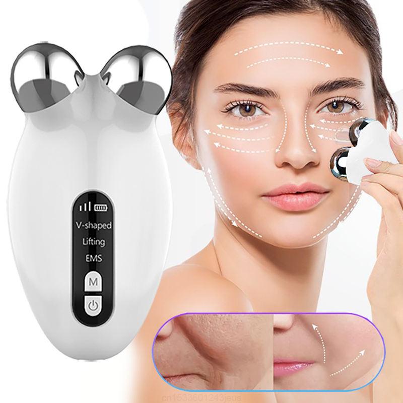 EMS Facial Microcurrent Roller – Face Lifting & Double Chin Remover