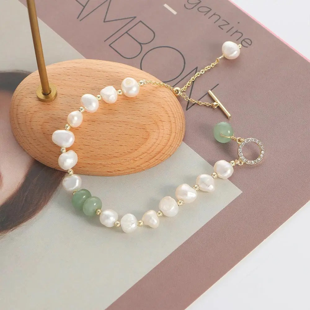 Elegant Irregular Pearl Charm Bracelet