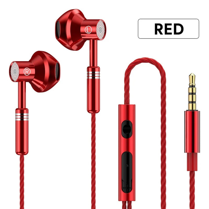 3.5mm Wired Sports Earphones with Microphone – Dynamic In-Ear Headphones for Active Lifestyles