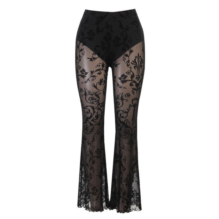 Women's Boho Style See Through Flared Pants