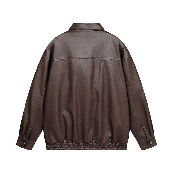 Men's Leather Coat Brand Zipper