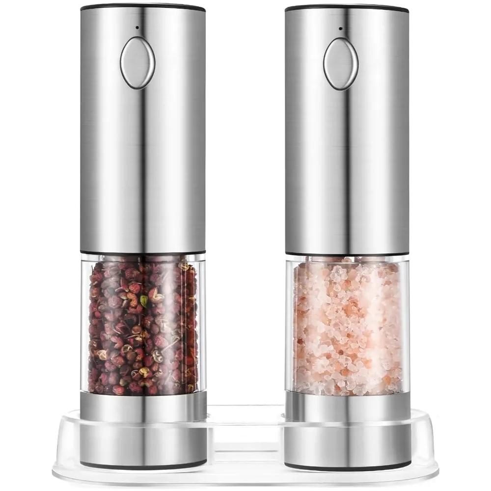 USB Rechargeable Electric Salt and Pepper Grinder Set