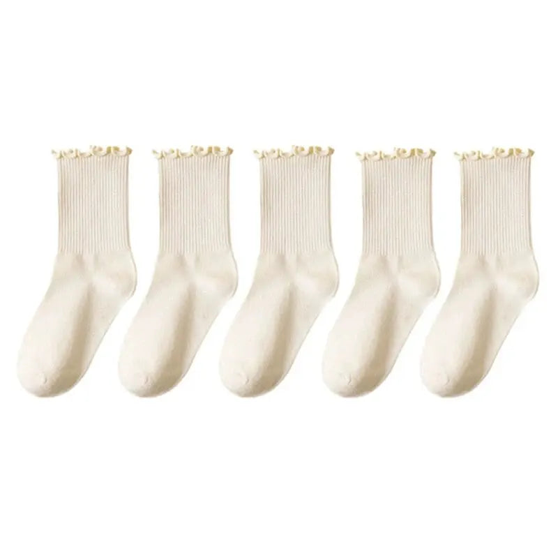 5 Pairs Women’s Ruffle Ankle Socks