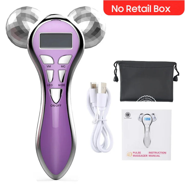 4D Microcurrent Face Lifting Roller Massager