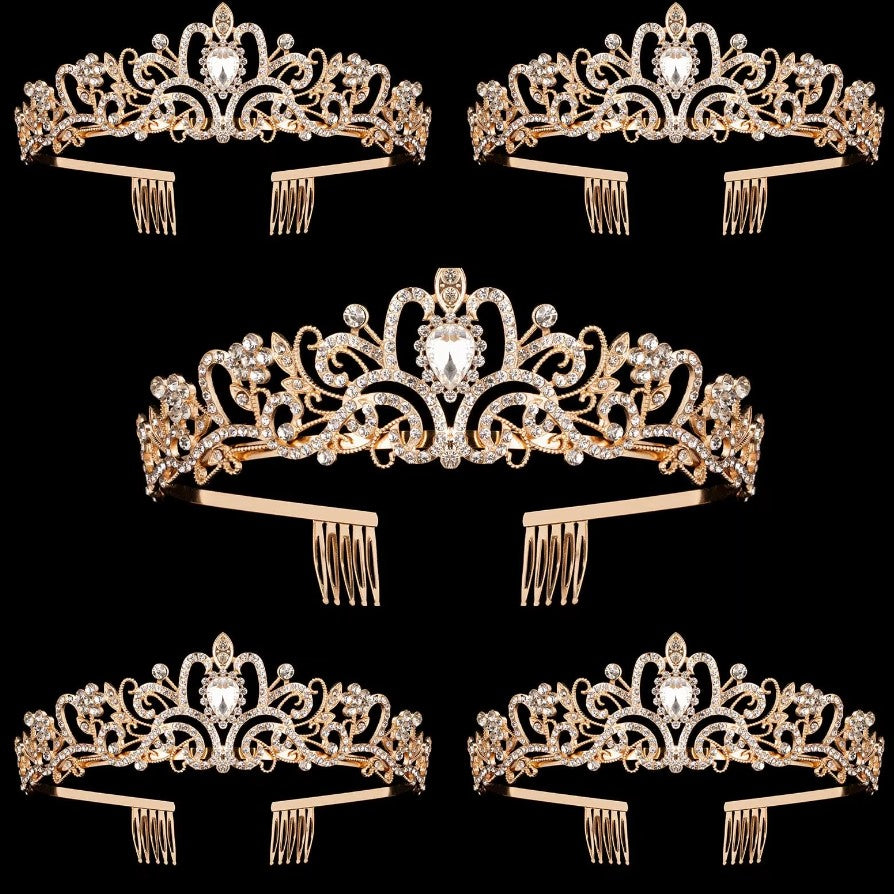 Handmade Rhinestone Pearl Tiara for Weddings, Birthdays, and Parties