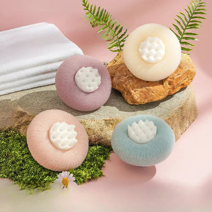 Flower Pattern Suction Cup Bath Sponge