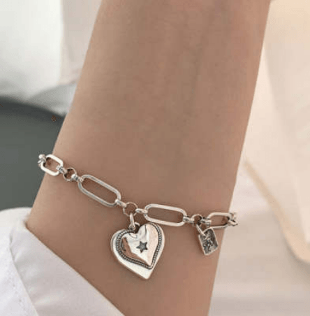 925 Loving Heart In Sterling Silver Bracelet For Women - Trendha
