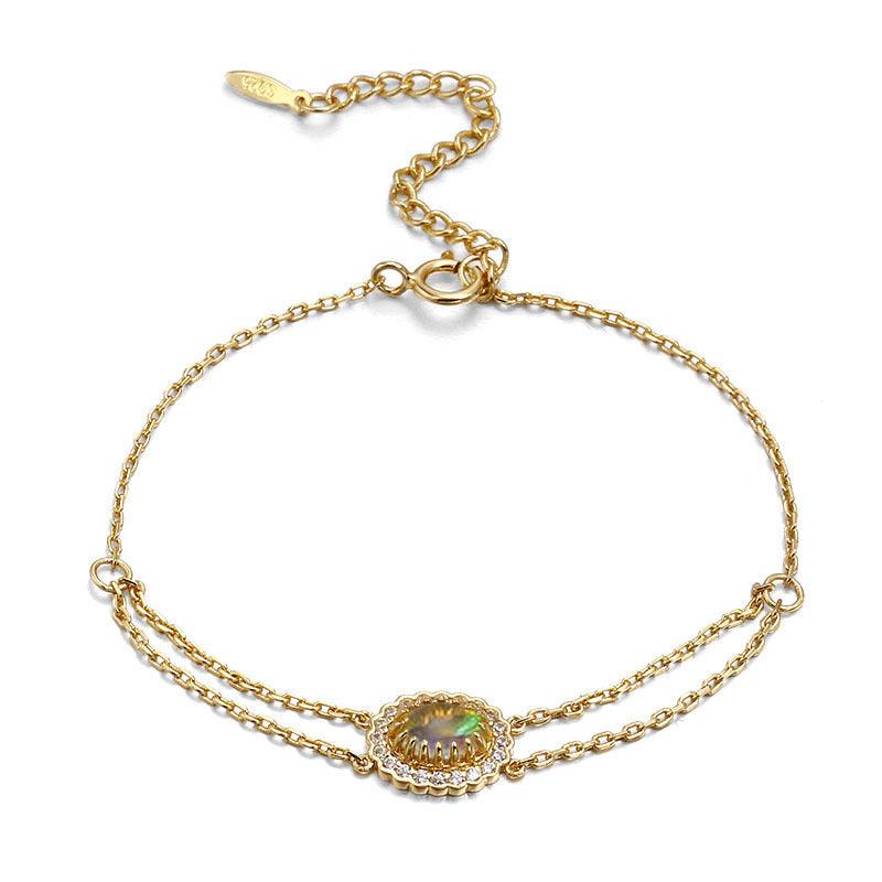925 Silver Simple Versatile Oubo Double Layer Bracelet Girl - Trendha