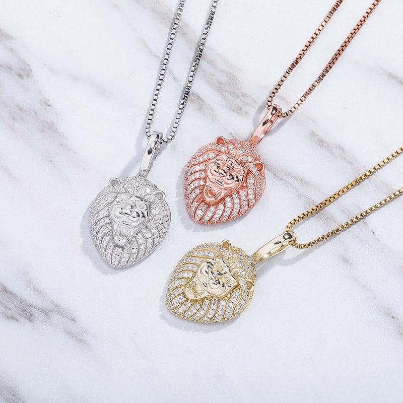 925 Silver Solid Pendant Inlaid With Zircon Hip-hop Clavicle Chain
