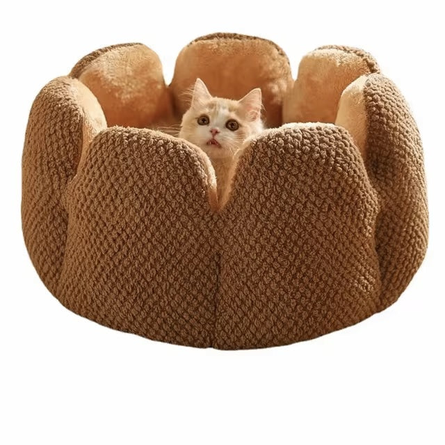 Pet Kennel Cactus Petal Shape Large Space Soft And Warm Sleeping Nest Cat And Dog Kennel Mat