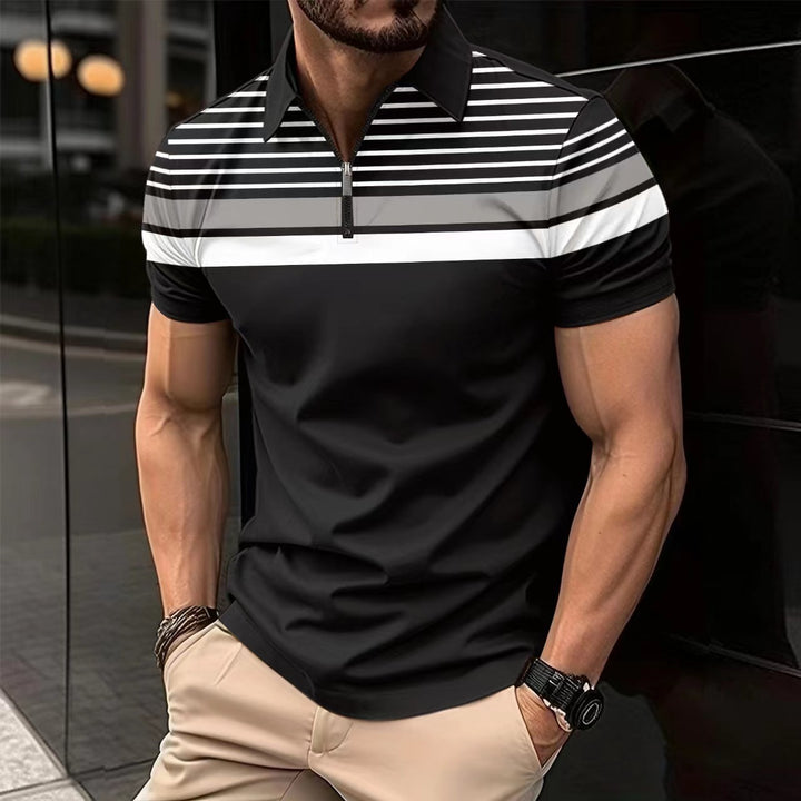 Business Striped Versatile T-shirt Men