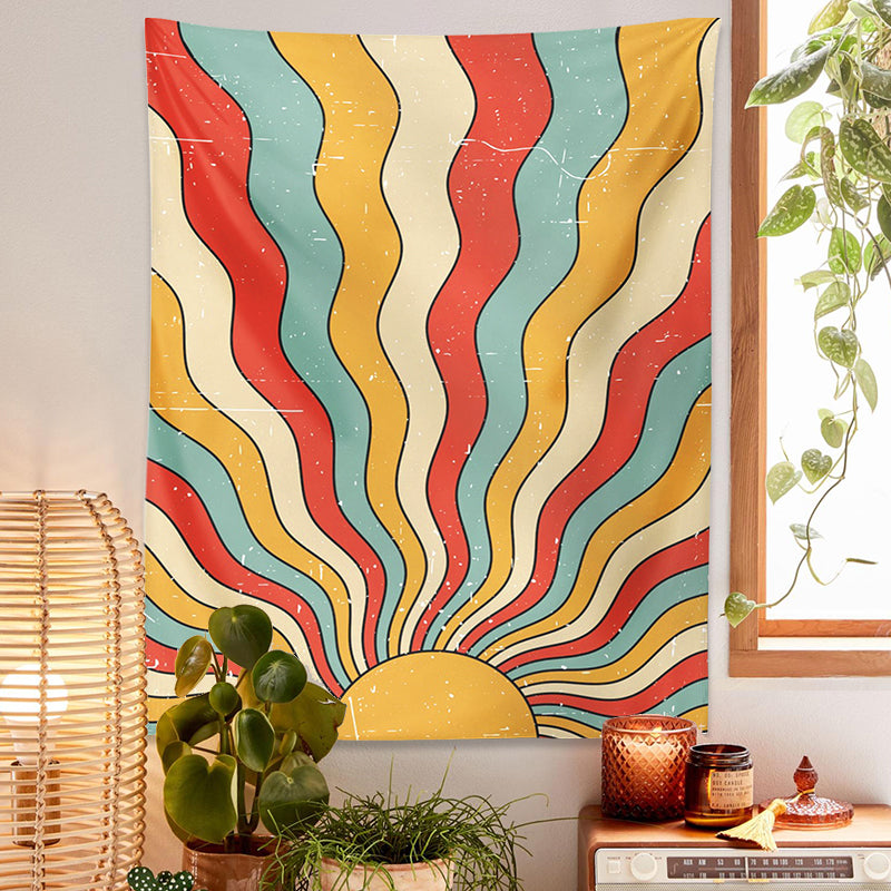 Retro Sunshine Tapestry - 70s Bohemian Wall Art